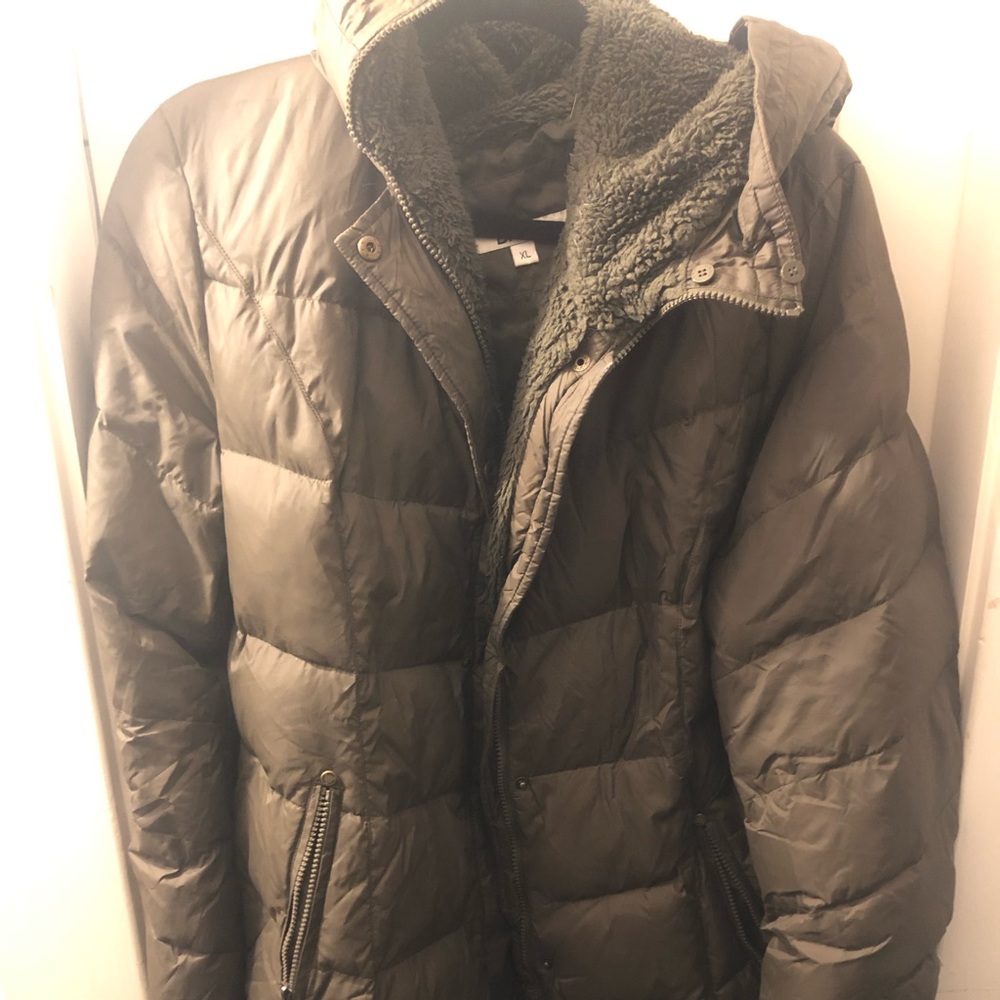 olive green winter jacket